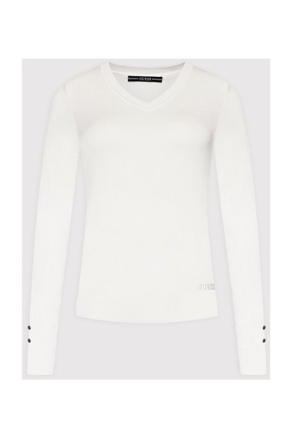 Women's V-Neck Sweater-Ecru