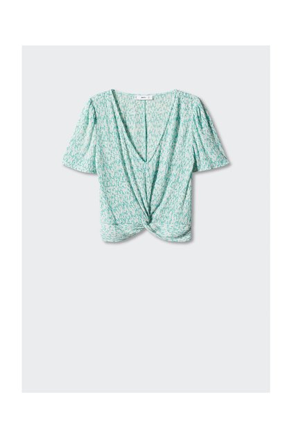 Textured blouse with knot detail