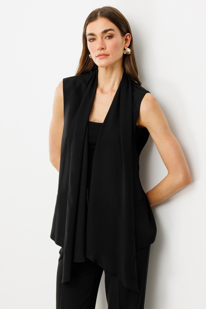 Tulle Shawl Collar Vest 06502