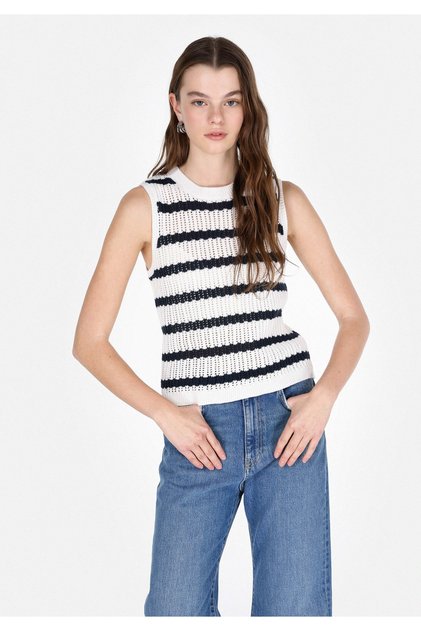 Slim Fit Kadın Beyaz Kazak
