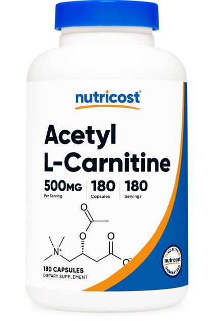 Acetyl L-Carnitine (ALCAR) 500mg, 180 Capsules - Non-GMO, Gluten Free