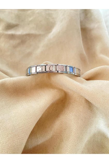 Italian Charm Bracelet with Letter C Heart & Star