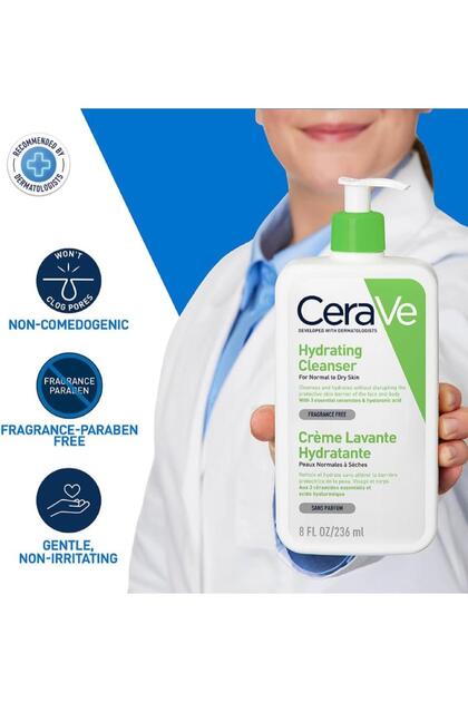 CeraVe Hydrating Cleanser | Face & Body Wash for Normal to Dry Skin with Hyaluronic Acid & Ceramides