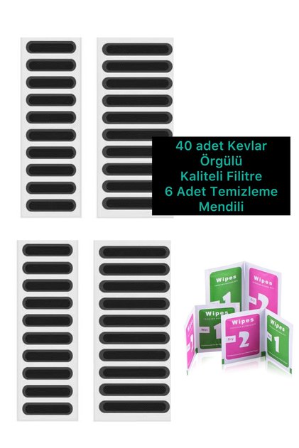 40 Adet Örgülü Filtre Tüm Telefon Marka Modellerine Hoparlör ve Mikrofon Koruyuculu Önleyici Filtre