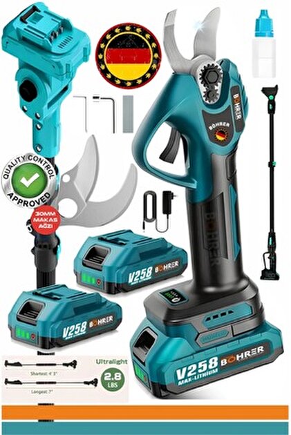 DOZZER 998 Vf 25 Ah 2 Li Set 4 Akülü 3Mt Teleskopik Şarjlı Ağaç