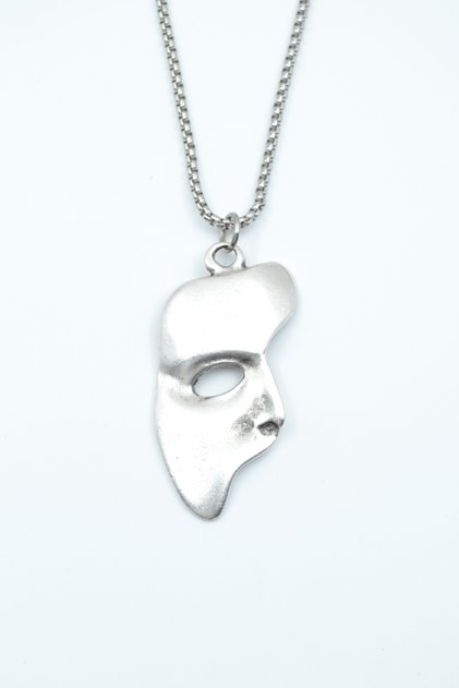 The Phantom Of The Opera - Maske Gümüş Kaplama Örme Zincir Kolye