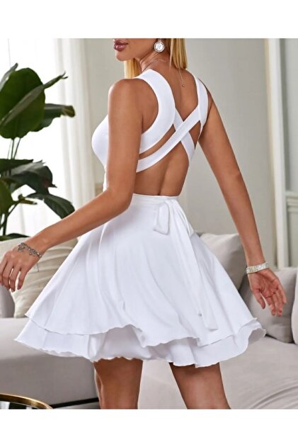 sachin and babi light blue dress Rosy Live in style Summer Flared Cut Backless Graduation Dress- Trendyol