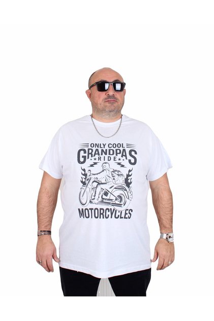 Men's Big Size Crew Neck T-Shirt Only Cool 25177 White