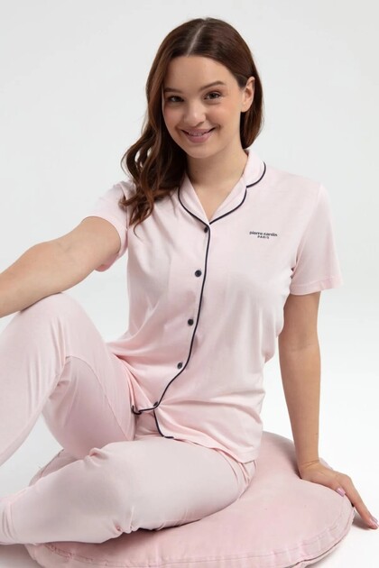 Women's Classic Regular Front Buttoned Short Sleeve Pajama Set L1.Pc.004.12.01.K1