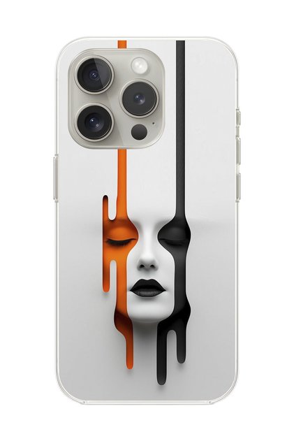 iPhone 14 Pro Max Compatible Transparent Case with Aesthetic Face Design