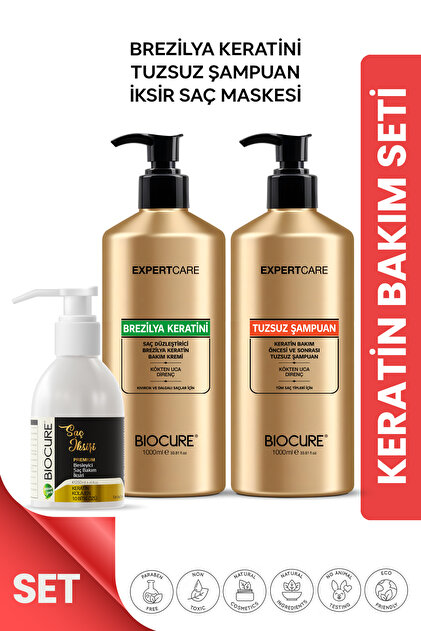 Biocure Mükemmel Saç Bakım Seti / Saç Düzleştirici Keratin