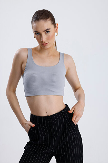 square collar bustier crop