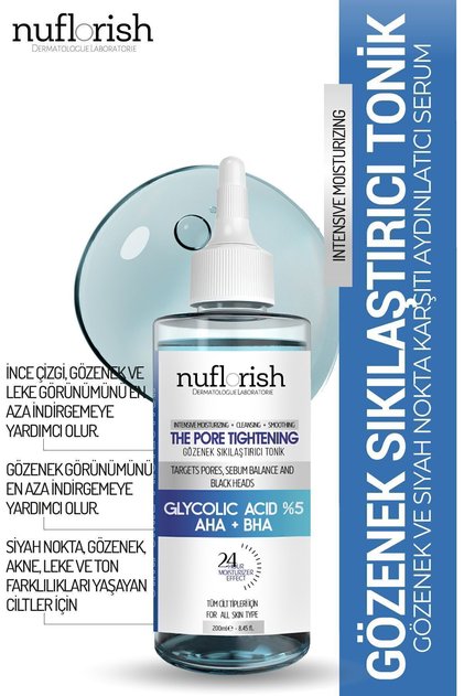 Pore Firming and Revitalizing Glycolic Acid Tonic / for All Skin Types 200 ml