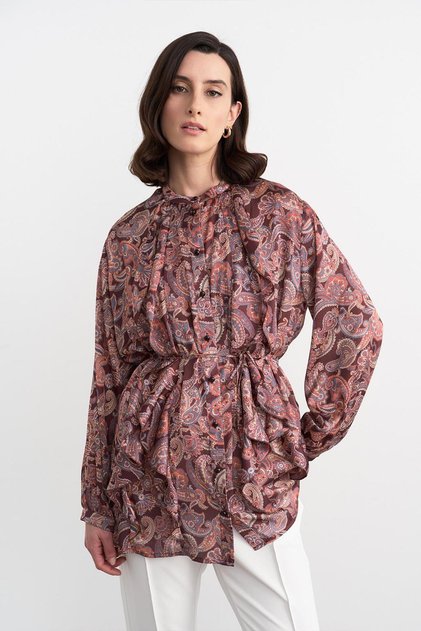 Oli Motif Shirt Claret Red