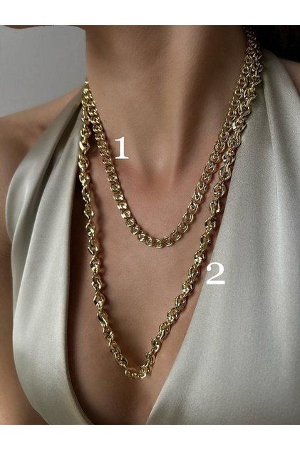XUPİNG VİP SERİ 14 K ALTIN RENGİ ÇELİK KOLYE 45CM 1 NUMARA