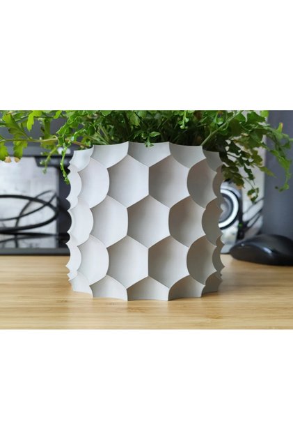 Dekoratif Aksesuar Petek Dokulu Küp Saksı 15cmX15cmX15cm