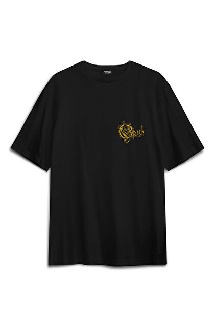 Kendim Seçtim Opeth Metal Music Baskılı Oversize T-shirt Siyah