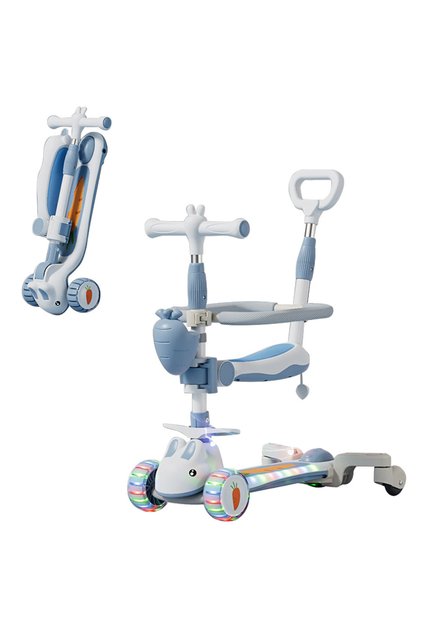 6-in-1 Kick Scooter with Flashing Light Wheels, for 1-12 years Boys and Girls