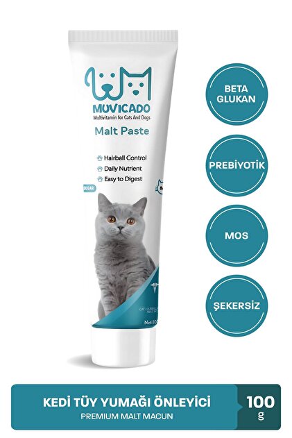 Kedi Tüy Yumağı Önleyici Malt Kedi Tüyü Döküm Dökülmesi Önleyici Engelleyici Kedi Maltı Macunu 100