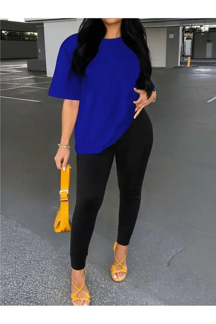 Women's Long Leggings T-Shirt Combination Oversize Set Loose Boyfriend Style
