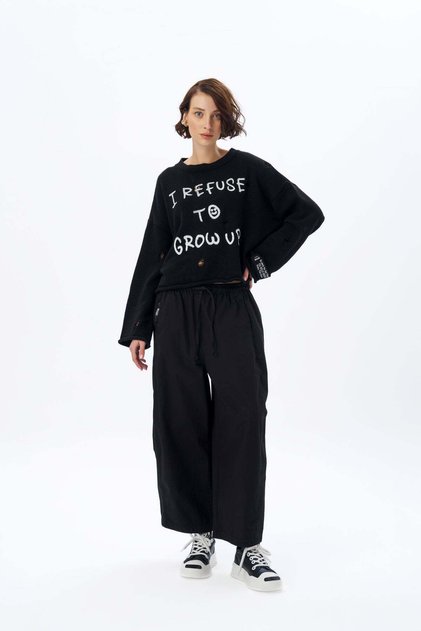 Women's Black Trousers 16289