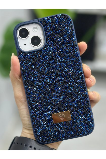 iPhone 14 Plus and 15 Plus Compatible Diamond Design Rhinestone Sparkling Shiny Diamond Silicone Case