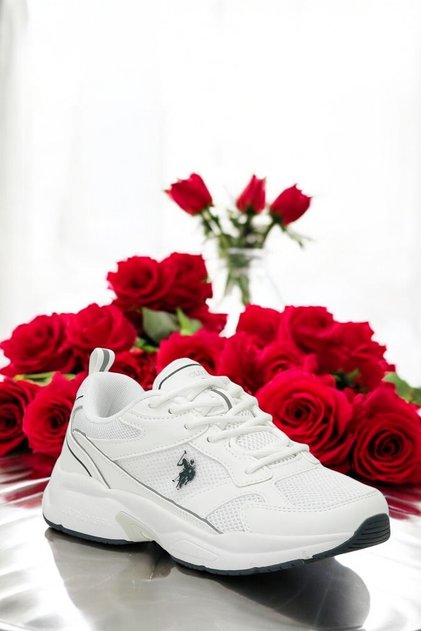 U.S. Polo Assn. A 1013731211   White Navy Blue Casual Sports Shoes