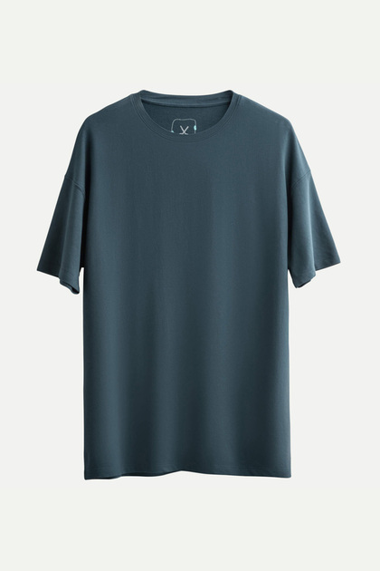 KAFT Erkek Oversize/ Relax Fit Basic T-Shirt - Plum - Fiyatı