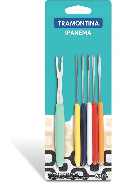 Since 1911, Made In Brazil - Ipanema 6 Pieces Stainless Steel Appetizer Forks
