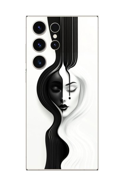 حافظة شفافة متوافقة مع هاتف Samsung Galaxy S23 Ultra بتصميم جمالي للوجه 3