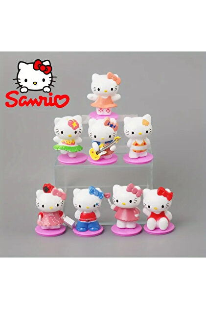 BABUN 8li Sanrio Hello Kitty Karakterli Figür Oyuncak Seti Hello