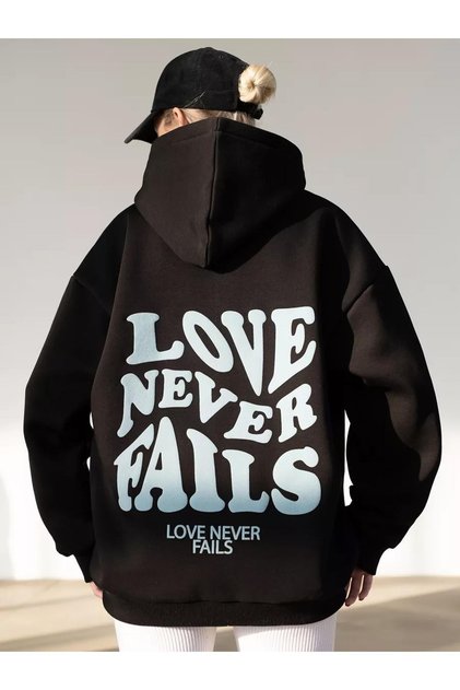 Unisex Love Never Fails Sweatshirt Black