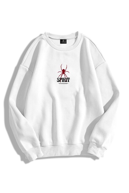 Unisex Spirit Bisiklet Yaka Sweatshirt Hoodie
