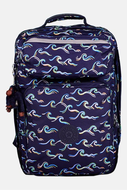 Women Allover Printed Backpack 46 H x 35,5 L x 19 W cm, Navy Combo