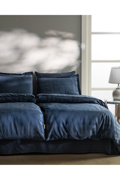 Belda Family Size Jacquard Satin Bed Sheet Pieces Duvet Cover Set