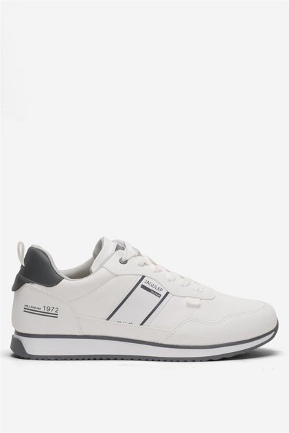Pantofi sport casual cu șireturi pentru bărbați, ALB - FUMAT