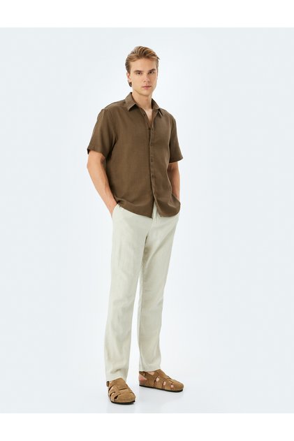 Cotton Buttoned Regular Fit Short Sleeve Shirt