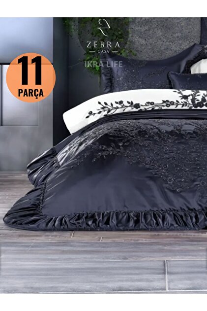 ZEBRA CASA Elenor Lacivert 11 Parça Yatak Seti / Ceyiz seti