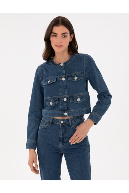 Mavi Crop Top Jean Ceket 50306930-VR036