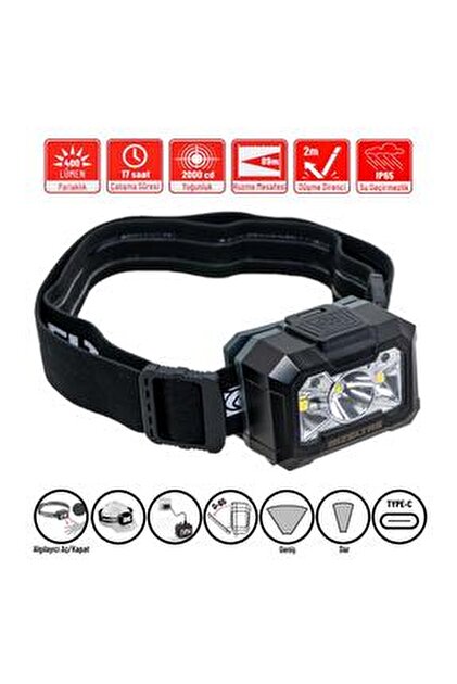 İBTAŞ Nt Lights 400 Lümen Şarjlı Ledli Kafa Feneri (NTLH3007) Kamp