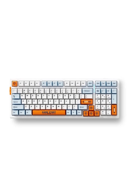 ★むぎちゃ⭐︎★【TONE e19】 MCHOSE G98 Pro %98 RGB Kablosuz Hotswap Turuncu – Mavi Mekanik