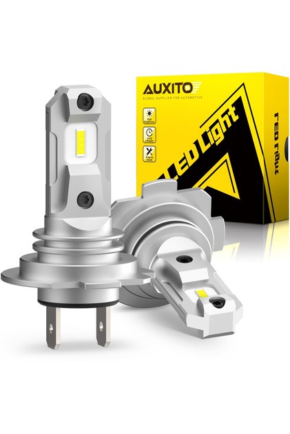 H7 6500K White AUXITO 2x Fanless H7 LED Lights 1:1 Mini Size Head Lamp Wireless 12000LM CSP LED Chip