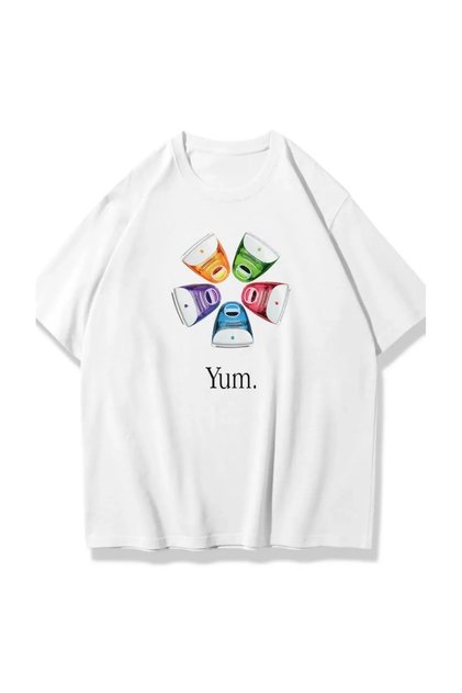 White Unisex iMac Yum T-Shirt