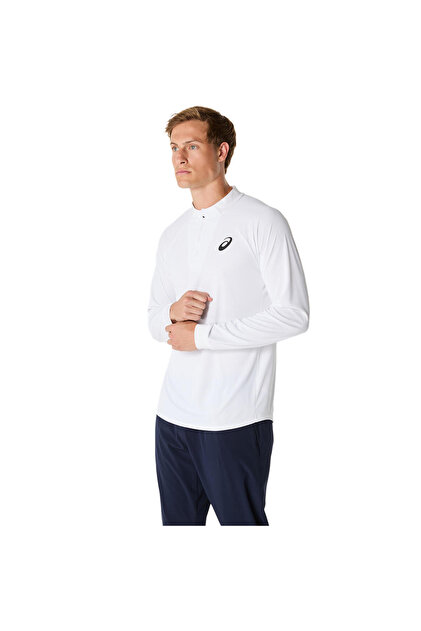 Asics MATCH LS 1/2 ZIP TOP Erkek Beyaz Uzun Kollu Tshirt 2041A321