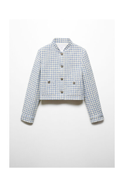 Tweed Jacket with Metal Buttons