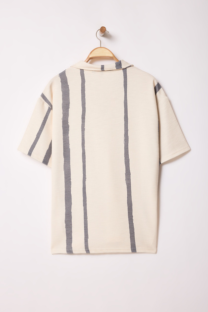 Trendyolmilla Man Taş Oversize/Geniş Kesim Polo Yaka T-shirt