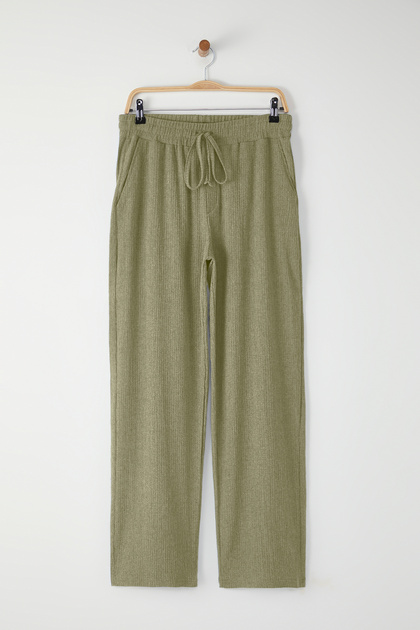 Trendyolmilla Man Mint Straight Kesim Dokulu Açık Paça Eşofman