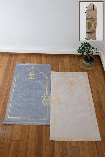 Digital Printing Sheath Gift Heart Prayer Rug Paired Couple Bride Groom Dowry Prayer Mat 75X120
