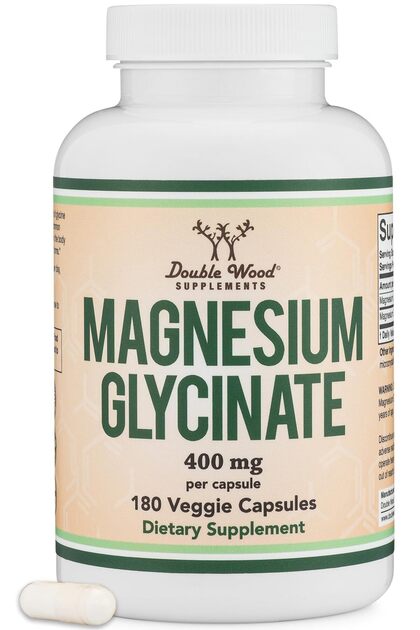 Double Wood Supplements Magnesium Glycinate 400mg, 180 Capsules - Vegan,  Non-GMO, Gluten Free by Double Wood- Trendyol