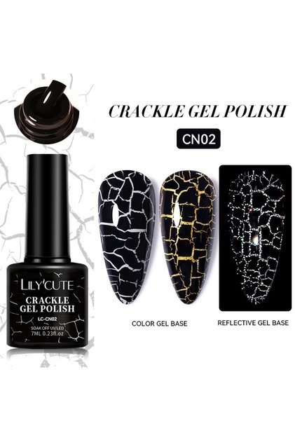 Lilycutte Crackle Kalıcı Oje Çatlayan Kalıcı Oje 7 ml SİYAH
